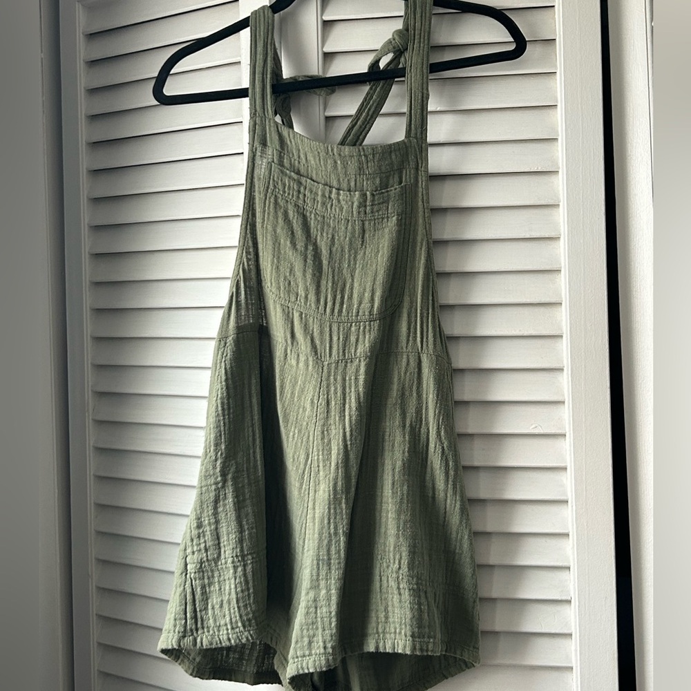 aerie Olive Green Light Gauze Romper